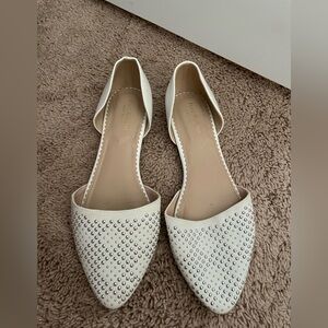 White studded flats